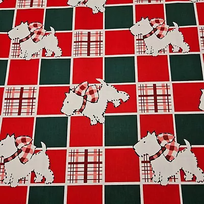 Aunt Grace Ties One On For The Holidays BTY Judie Rothermel Marcus Scottie Dog • $9.99