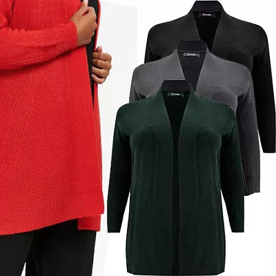 £14.99 • Buy EVANS Womens Ladies Cardigan Chunky Knit Ribbed Long Sleeve Open Front Plus Size