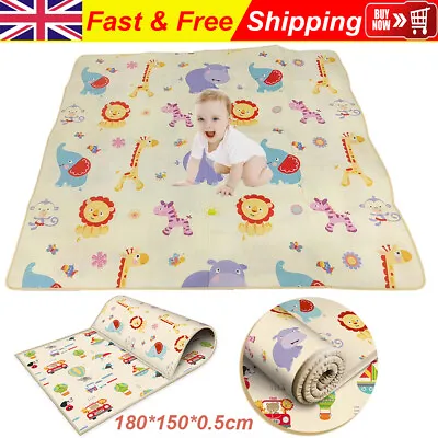 £16.59 • Buy Play Mat 2 Side Baby Kids Crawling Soft Blanket Foldable Waterproof Floor Carpet