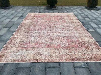 Oversize Rug  Vintage Look  Pink Large Turkish Rug  9x12 Area Rug  Oriental • $559