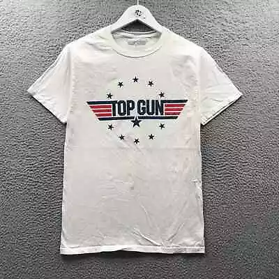 Top Gun T-Shirt Men's Small S Short Sleeve Crew Neck Graphic White • $9.99