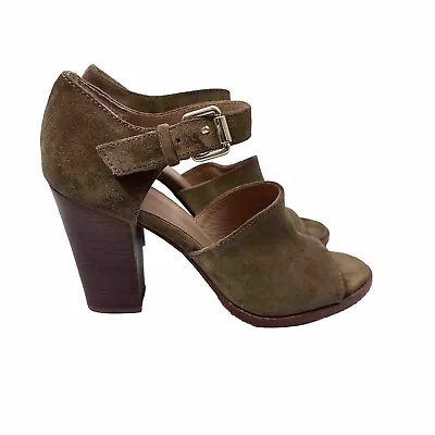VC SIGNATURE By Vince Camuto Olive Brown Ankle Strap Heels Sandals Size 7.5M • $56.35