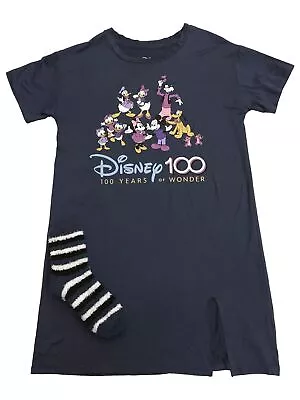 Disney Womens Blue Minnie & Mickey Mouse Nightgown Sleepshirt & Socks • $24.99