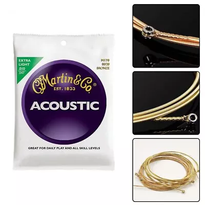 3PCS Acoustic Guitar Strings By Martin M140 Lights 80/20 Bronze.12-54 Gauge NEW • $25.36