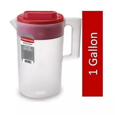 Rubbermaid 1 Gallon 1 Pack Red Plastic Simply Pour Pitcher With Multifunctio • $6.99