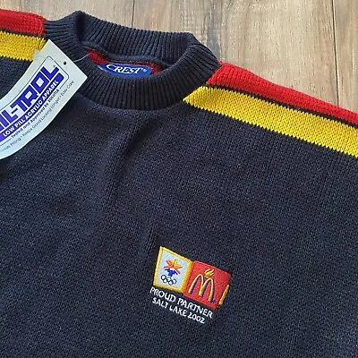 McDonalds X Olympic Vintage Men XL Acrylic USA Striped Sweater 2002 • $98