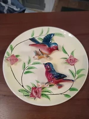 Vintage Napco 3D Bird Plate Blue Bird Decorative Collectible Wall Hanging • $18