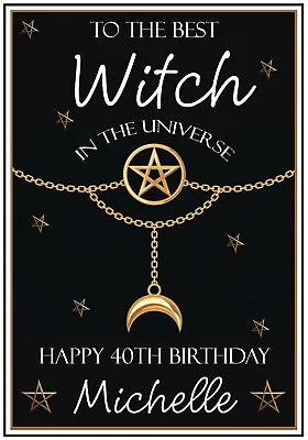 Personalised Universal Witch Pagan/Wiccan Theme Birthday Card • £3.99