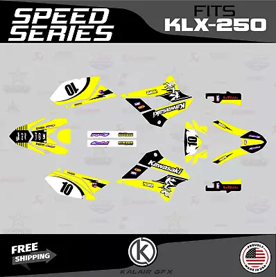 $139.99 • Buy Graphics Kit For Kawasaki KLX250 (2008-2020) KLX 250 Speed-Yellow