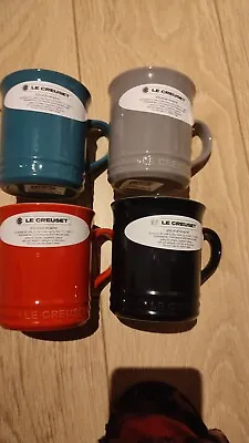 Le Creuset Coffee Mug Set X 4  400ml NEW Red Blue Grey Black • £49