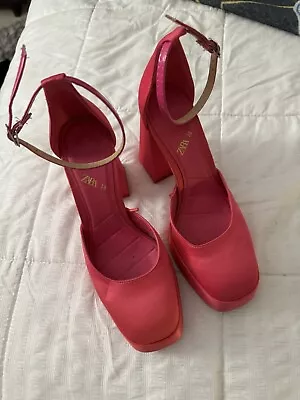 Zara Hot Pink High Heels NWT Size 38 • $15