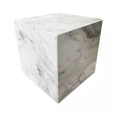 Cube Sculpture White Marble Carrara Decoration Italian Cube 19 11/16in • $927.19