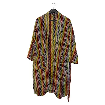 Vintage Missoni Multicolor Geometric Print Belted Bathrobe SIze L Bath Robe • $179