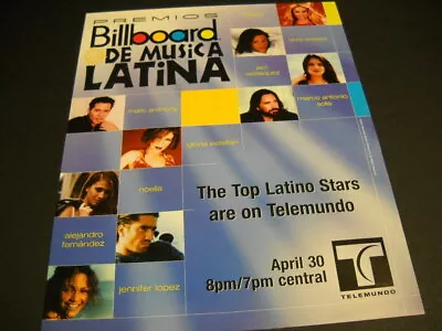 LATINA 2000 Promo Poster Ad ELVIS CRESPO Shakira MARC ANTHONY Noelia Others • $9.95