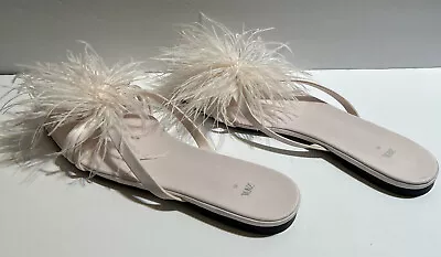 Zara-feathers Sandals Pink Woman Size  40 Euk Or Size 8 U.S “B-1” • $47