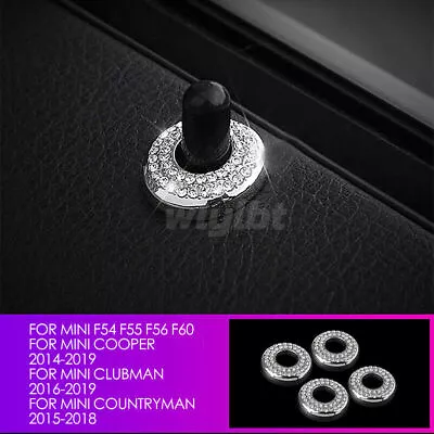4Pcs Diamond Car Door Lock Pins Cover Ring Trim For Mini Cooper F54 F55 F56 F60 • $27.50