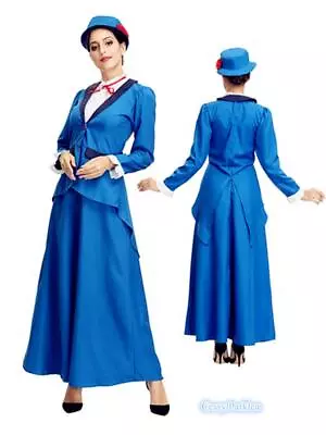 U-B1-4 Victorian Nanny Mary Poppins English Maid Ladies Costume Book Week Dress • $24.78