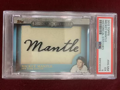 Mickey Mantle 2012 Topps Historical Stitches PSA 5 EX. • $59