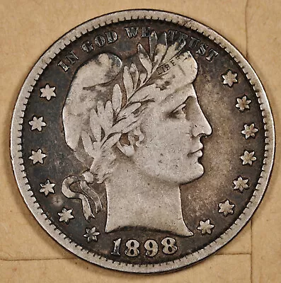 1898 Barber Quarter.  Fine.  195207 • $27