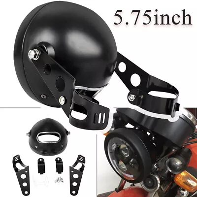 For Motorcycle Universal 5.75  Inch Round Headlight Housing Bucket & Shell Clamp • $28.99