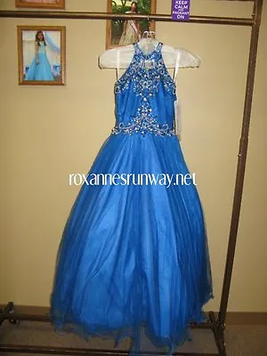 Perfect Angels 1616 Royal Blue Stunning Girls Pageant Gown Sz 8 • $174.85