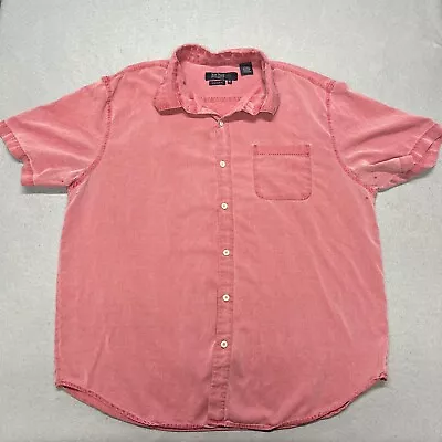 Nat Nast Shirt Mens XL Red Silk Blend Button Up Bowling Short Sleeve Casual • $28.88