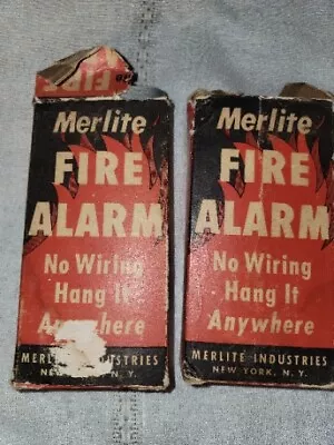 (×2) Merlite Fire Alarms Vintage - Merlite Industries NY NY (N.O.S.) 1950's • $36.99