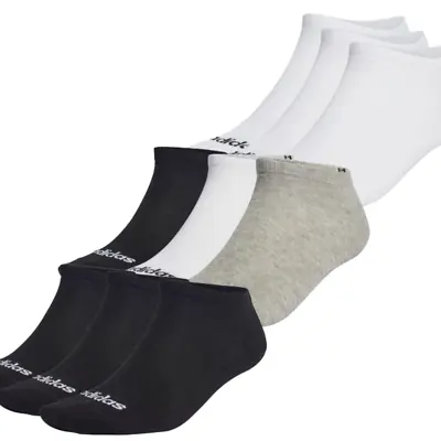 Adidas Unisex Mens Womens Fully Cushioned 3 Pairs Ankle Trainer Socks UK Size • £9.97