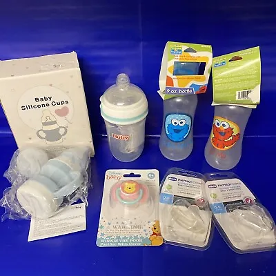 7 Items; Baby Mixed Lot BottlesBinkies/Pacifiers Elmo Cookie Monster Nuby • $14.25