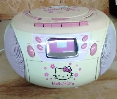 Vintage Hello Kitty CD Boombox VIDEO! Cassette Player AM/FM Radio KT2028A Read  • $39.99