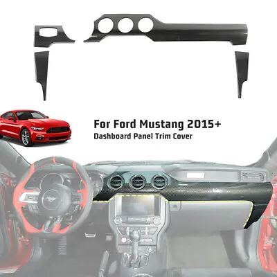 Center Console Dash Panel Trim Cover Interior For Ford Mustang 2015+Carbon Fiber • $82.99