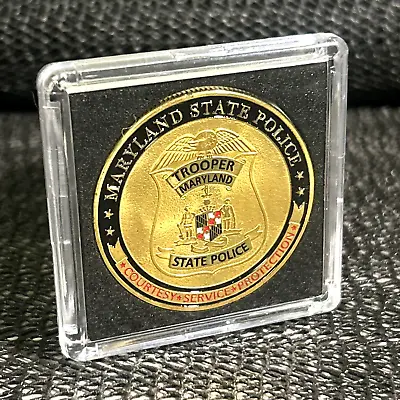 Maryland State Police Trooper Challenge Coin Includes Case New! • $13.98