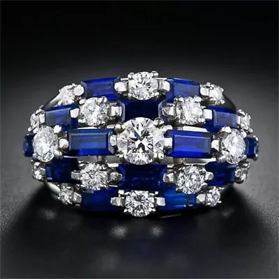 $2.42 • Buy Fashion Cubic Zircon 925 Silver Filled Rings Women Jewelry Wedding Gift Sz 6-10