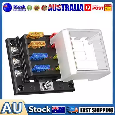 6-Way Blade Fuse Box Fuse Block Holder With Fuses For 12V 24V Car Marine • $15.99