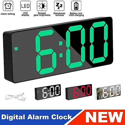 Digital Bedside LED Snooze Alarm Clock Time Temperature Day/Night Desktop Clock • $21.99