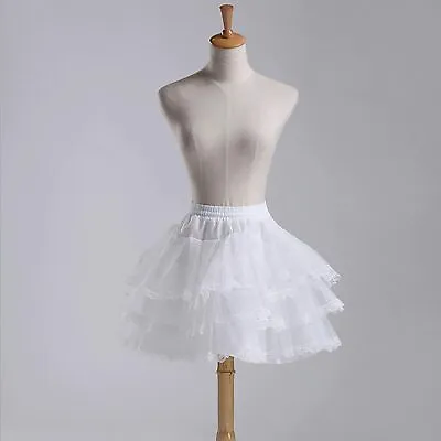 Children 3 Layers Petticoats Flower Girl Hoopless Lace Tulle Underskirt Slips • £11.99