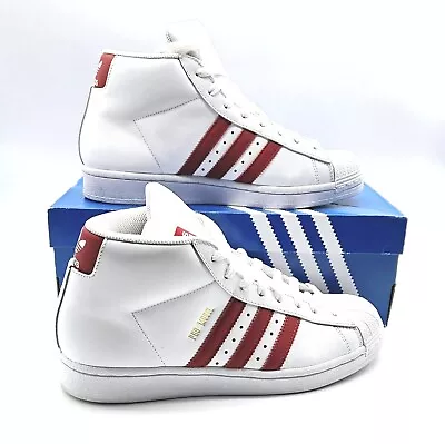 NEW Adidas® Pro Model J High-Top Sneakers Size 7 - FV4794 White/Red • $69