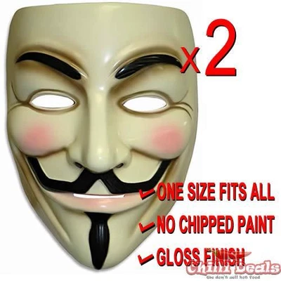$1333.30 • Buy 2x V For Vendetta Guy Fawkes Anonymous Mask Costume Party Fun Cosplay Bulk Sale