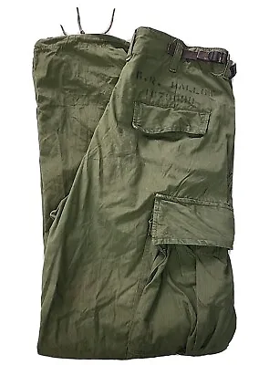Vtg 60s Jungle Pants Named 3rd Pattern Military US Army Vietnam Era OG-107 29x31 • $132.99