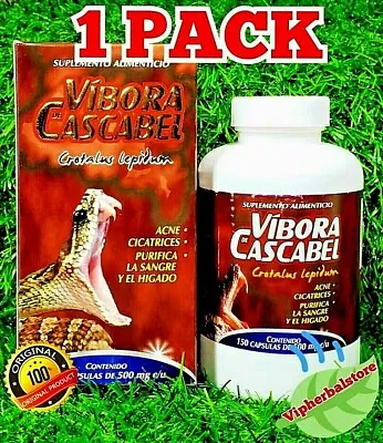 $14.90 • Buy Vibora De Cascabel 150 Capsulas RATTLESNAKE POWDER Acne Support 