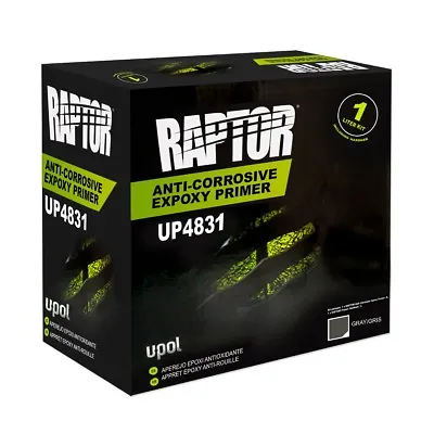 U-POL 4831 Raptor 1 Liter Gray 4:1 Anti-Corrosive Spray-On 2K Epoxy Primer Kit • $75.68