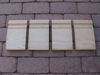 Vintage Set Of 4 Red Oak Molding Base Blocks Plinths Door Trim - 5  Wide • $49.99