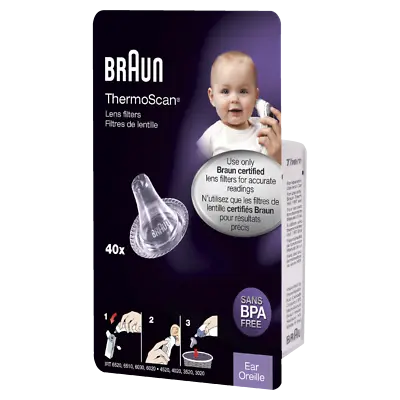 Braun ThermoScan Lens Filter 40 Pack Accurate Temperature Reading • $25.63