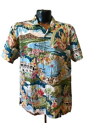 Vintage Cotton Lawn SS Tori Richard Aloha Shirt Iconic Hawaii S.S. Lurline L • $25