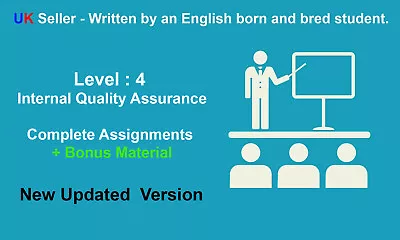 LEVEL 4 Internal Quality Assurance Complete Assignments + BONUS MATERIAL • £28.99