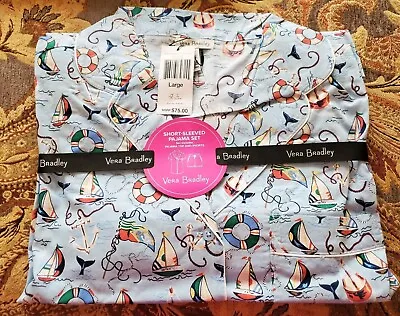  Vera Bradley Short-Sleeved Pajama  Set * Really Reggatta* Size 2XLarge NWT  • $35