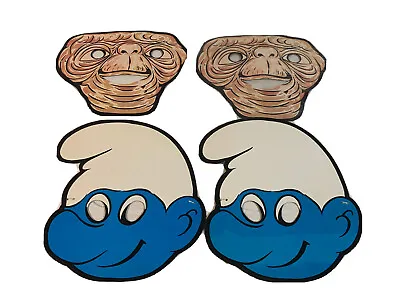 E.T The Extra Terrestrial & Smurf  1980's Collectible Cardboard Masks • $17.52