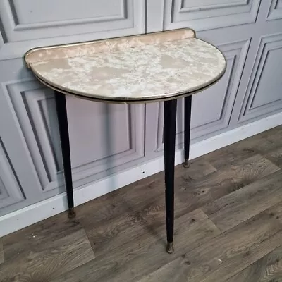 Retro Vintage Mid Century Formica Hall Half Moon Console Side Demi Lune Table • £69.99