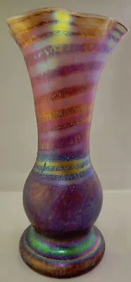 Large Igor Muller Iridized Art Glass Vase - 13.5  High - Signed - Stunning • $279