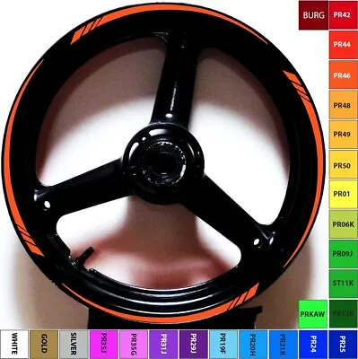 Orange Motorcycle Car Custom Rim Stripes Wheel Tape Decals Stickers Choose Color • $13.47